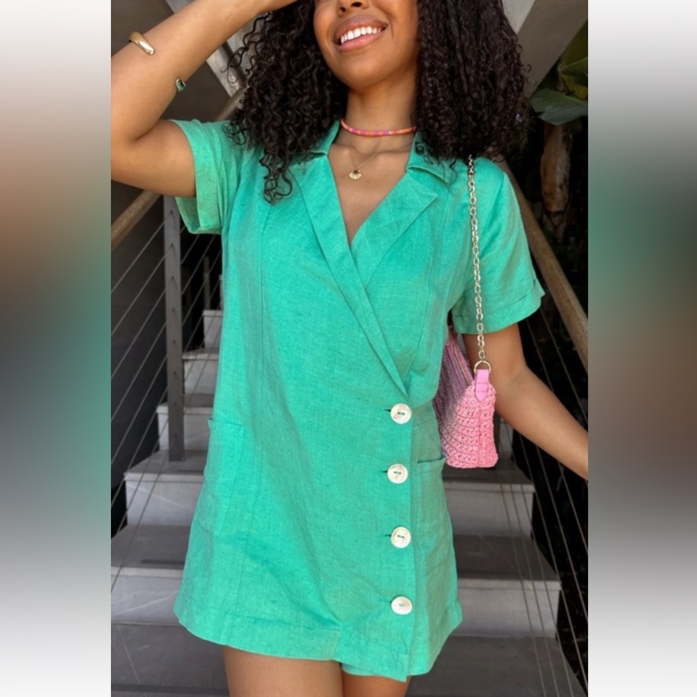 Show Me Your Mumu Bicoastal linen romper